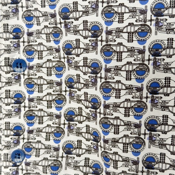 Robert‎ Graham Mechanic Engineering Size Large Short Sleeve Button Down Shirt - Picture 6 of 7